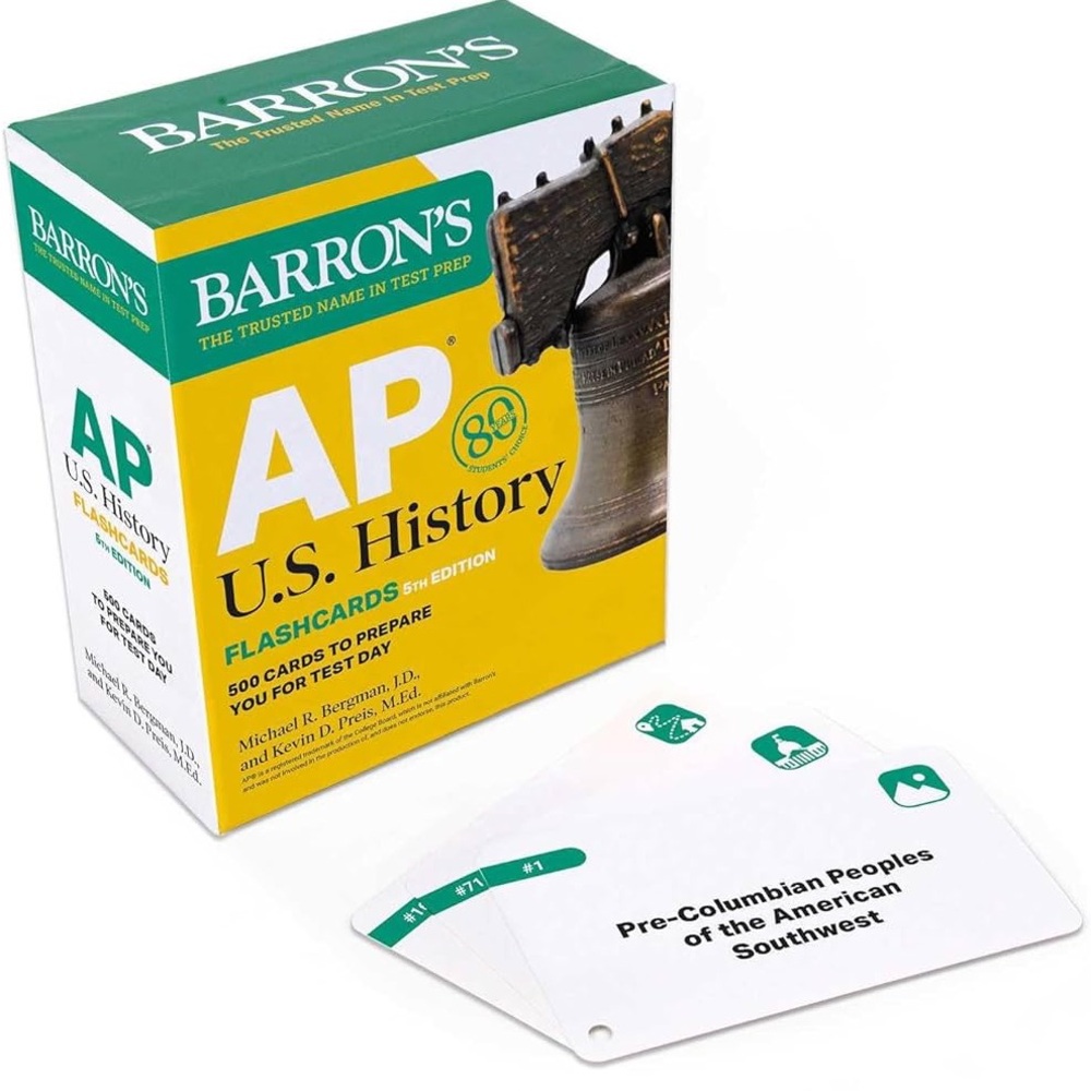 NEW EDITION Barron's AP U.S. History Flashcards Set College Prep Testing Season